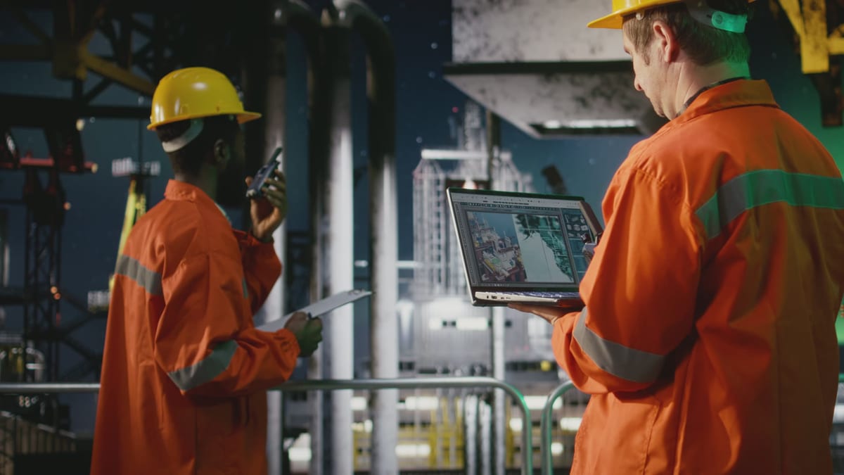 Offshore crew checking systems on a tablet